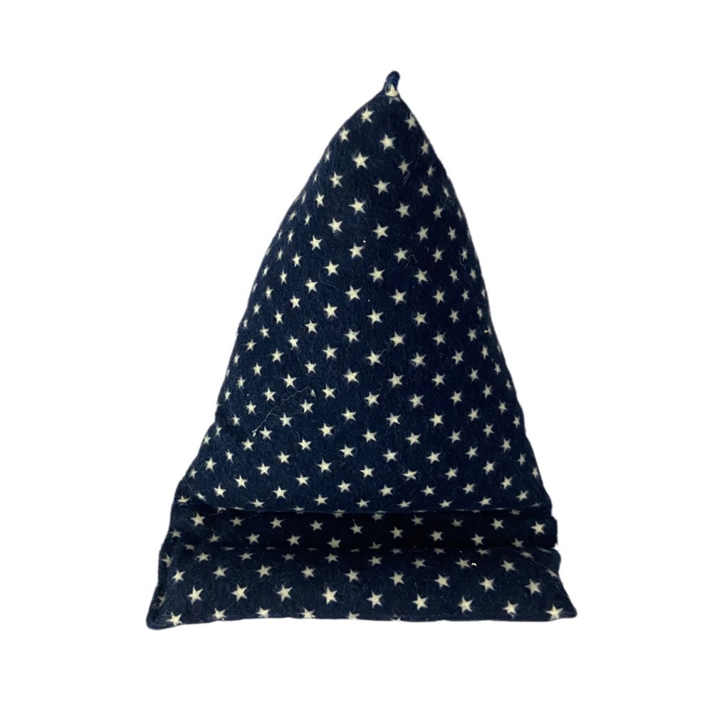 Cell Phone Pillow Stand Navy Blue Flannel Stars Fabric Handmade Holder